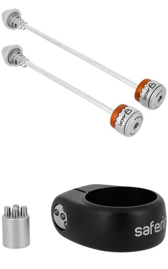 Ixow Safering Gravity Seat Post Clamp - Anti-Theft Bicycle Lock (Aluminium, Black)
