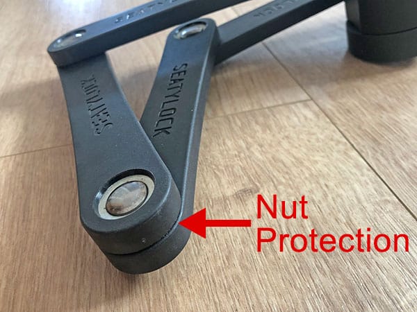 thumbnail interactive-video image 1 of Foldable 8-Link Bike/Scooter Lock With Mount - Black, Portable, Weatherproof, Folding Lock 1 of 2