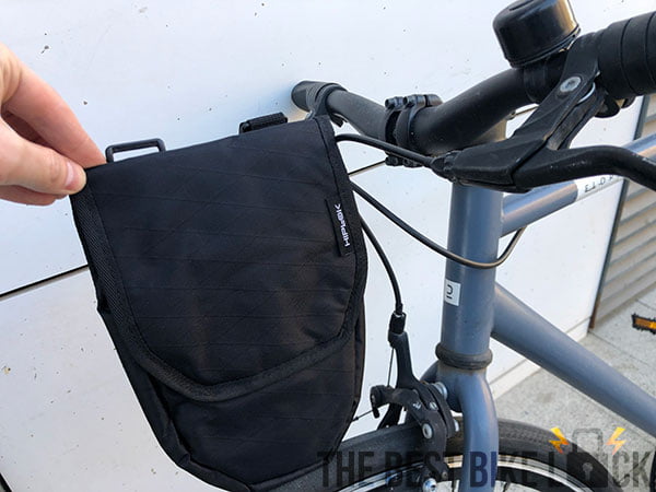Hiplok D1000 Carry Pouch and handlebars