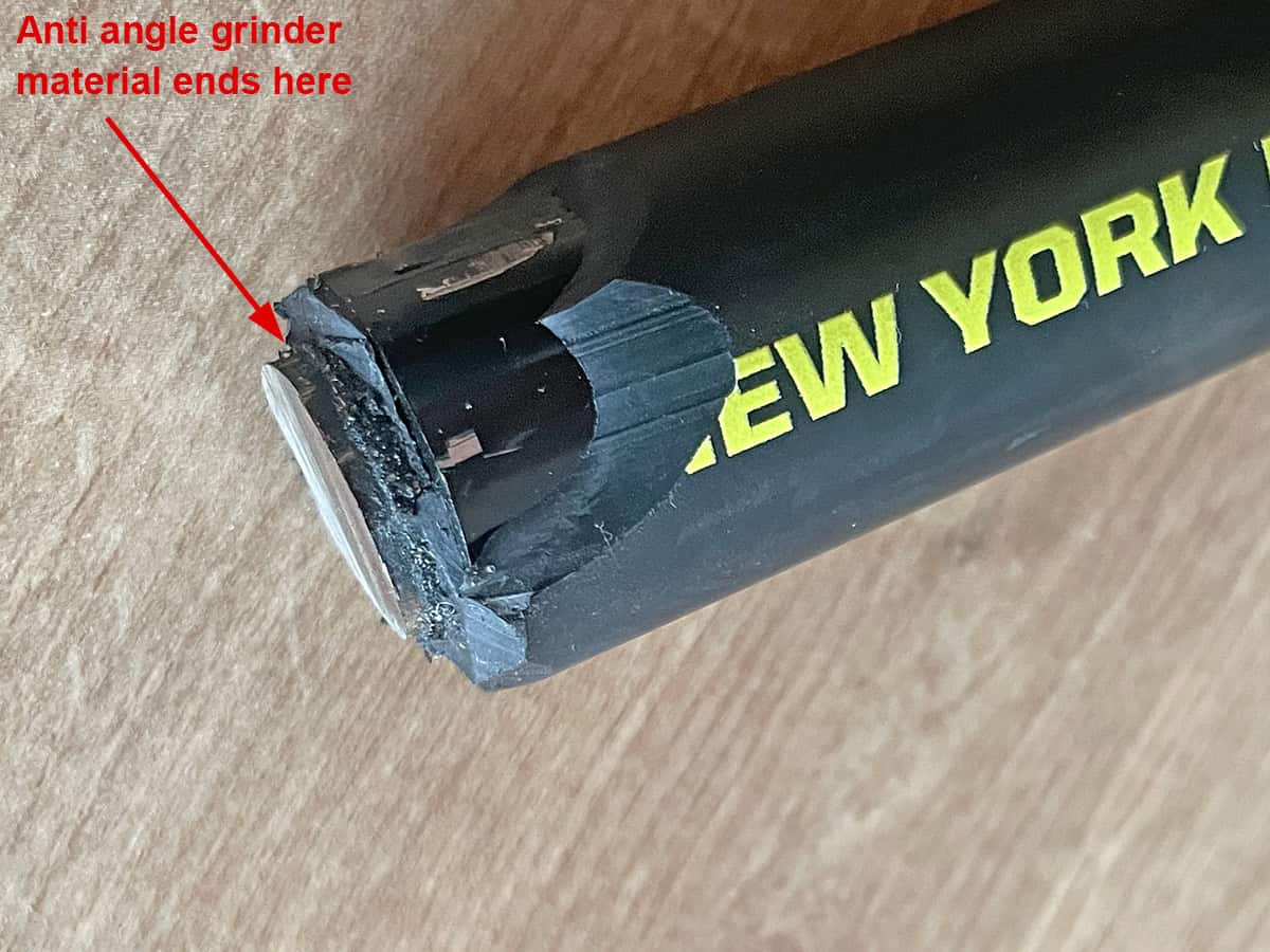 Kryptonite New York Diamond faulty cut shackle close up