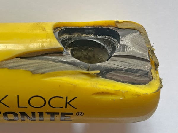 Lock from Kryptonite cut crossbar