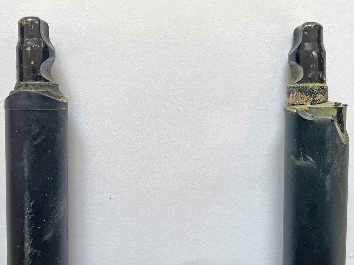 Lock from Kryptonite cut shackle