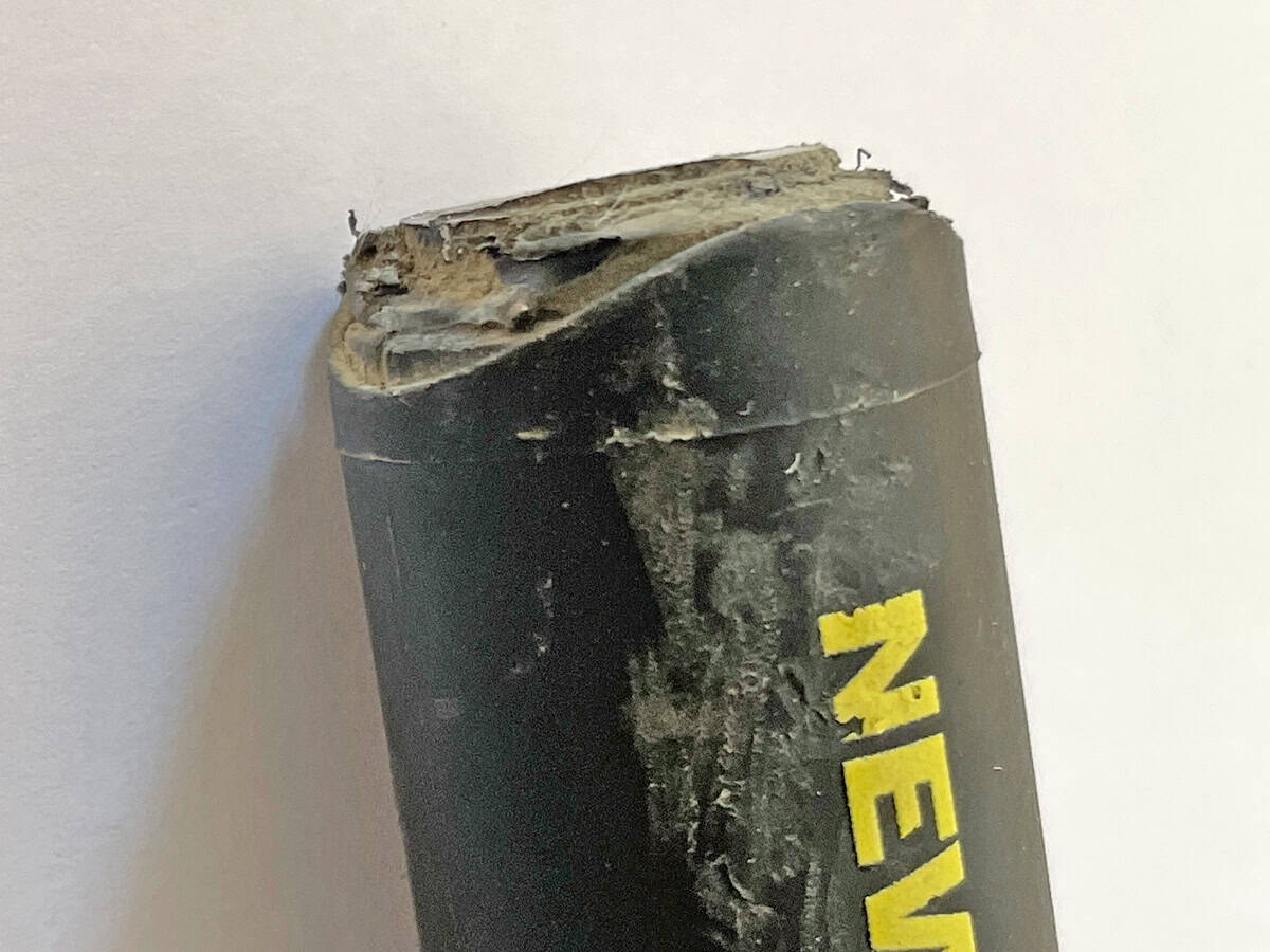 Second lock from Kryptonite cut shackle close