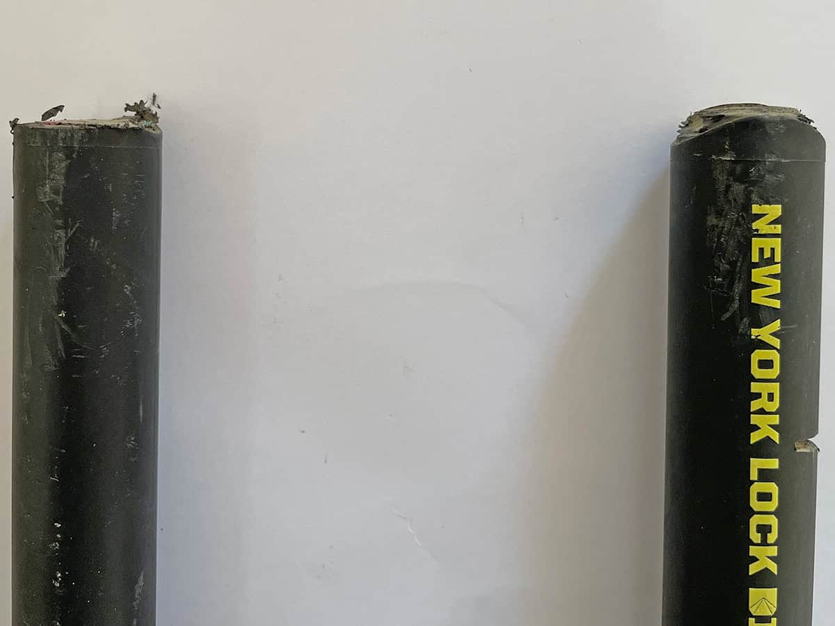 Second lock from Kryptonite cut shackle