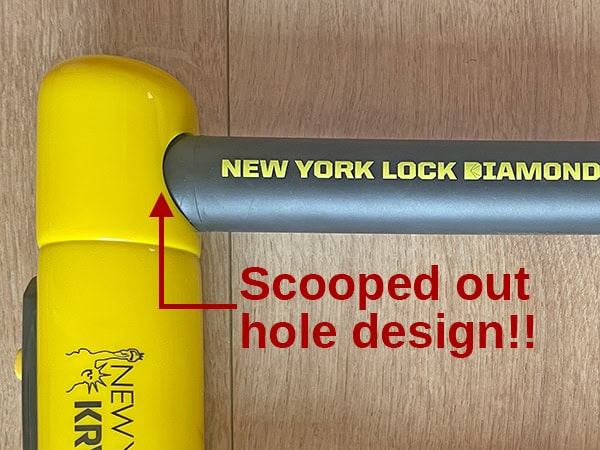 Kryptonite New York Diamond scooped crosbar hole